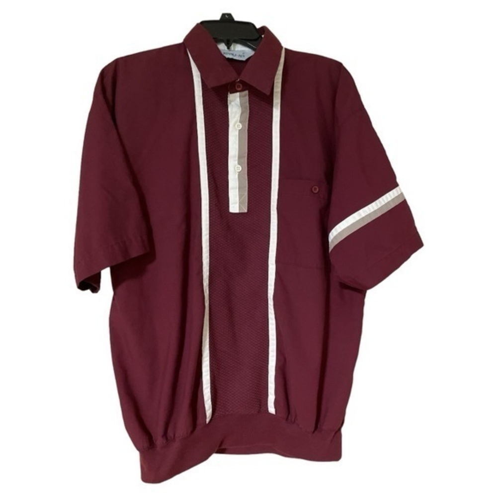 Royale Air Retro Men’s Vintage Bowling Polo Shirt Maroon‎ Size Large